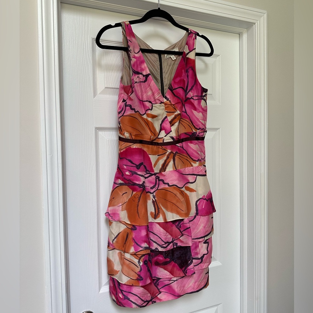 Moulinette Soeurs/Anthropologie Pink Floral Dress Size 8